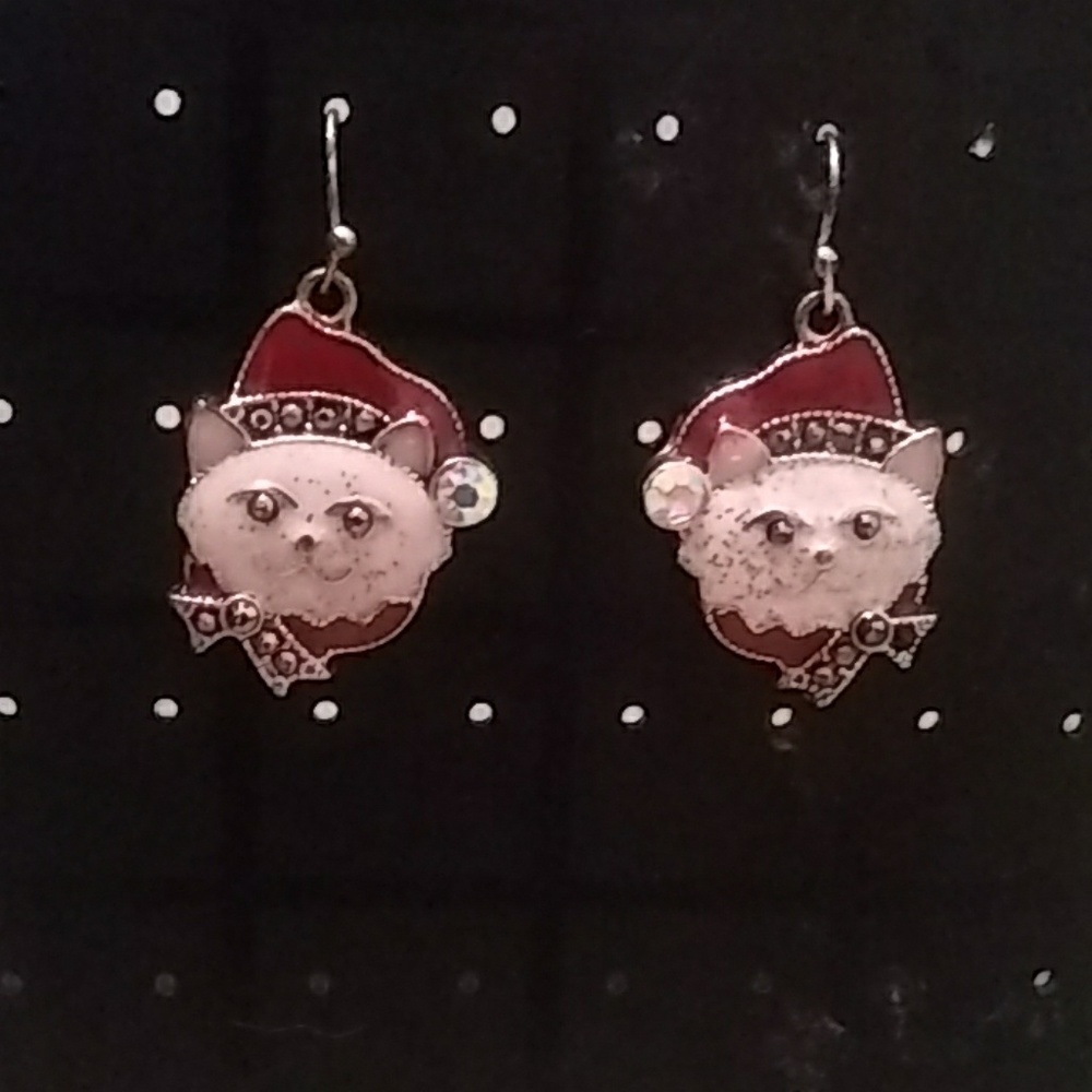Christmas Cat Earrings